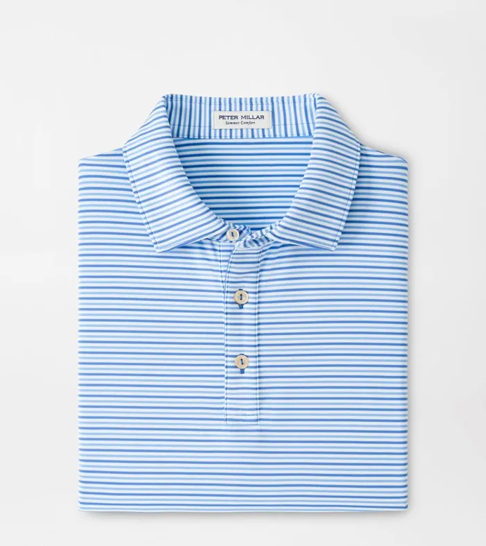 Mens Olson Performance Jersey Polo Bondi Blue Peter Millar Polos