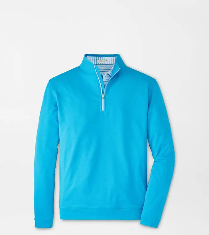 Mens Perth Mlange Performance QuarterZip Carribean Peter Millar Pullovers and Hoodies
