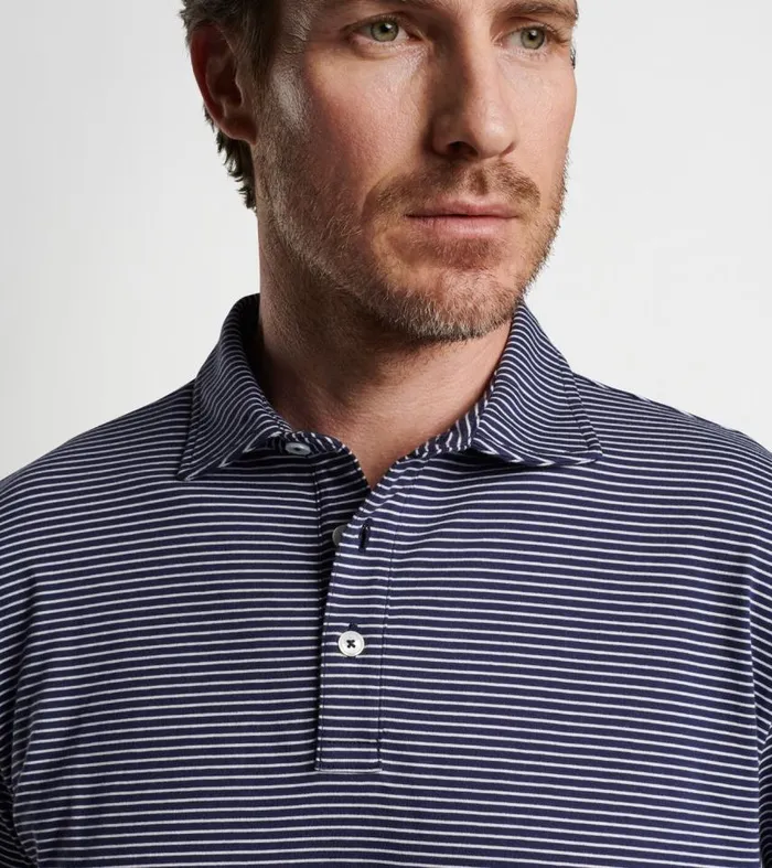 Mens Pilot Mill Halifax Stripe ShortSleeve Polo Navy Peter Millar Polos Mens Pilot Mill Halifax Stripe ShortSleeve Polo Navy Peter Millar Polos