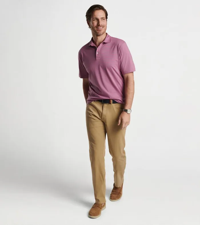 Mens Pilot Mill Halifax Stripe ShortSleeve Polo Radish Peter Millar Polos Mens Pilot Mill Halifax Stripe ShortSleeve Polo Radish Peter Millar Polos