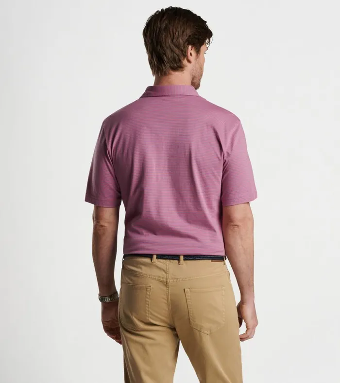 Mens Pilot Mill Halifax Stripe ShortSleeve Polo Radish Peter Millar Polos Mens Pilot Mill Halifax Stripe ShortSleeve Polo Radish Peter Millar Polos