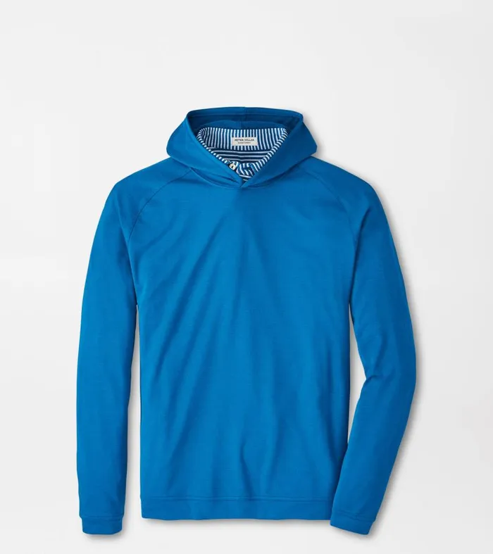 Mens Pine Performance Hoodie Jewel Blue Peter Millar Pullovers and Hoodies