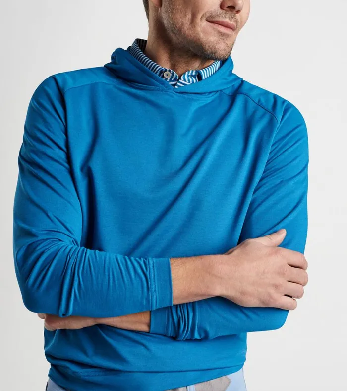 Mens Pine Performance Hoodie Jewel Blue Peter Millar Pullovers and Hoodies Mens Pine Performance Hoodie Jewel Blue Peter Millar Pullovers and Hoodies