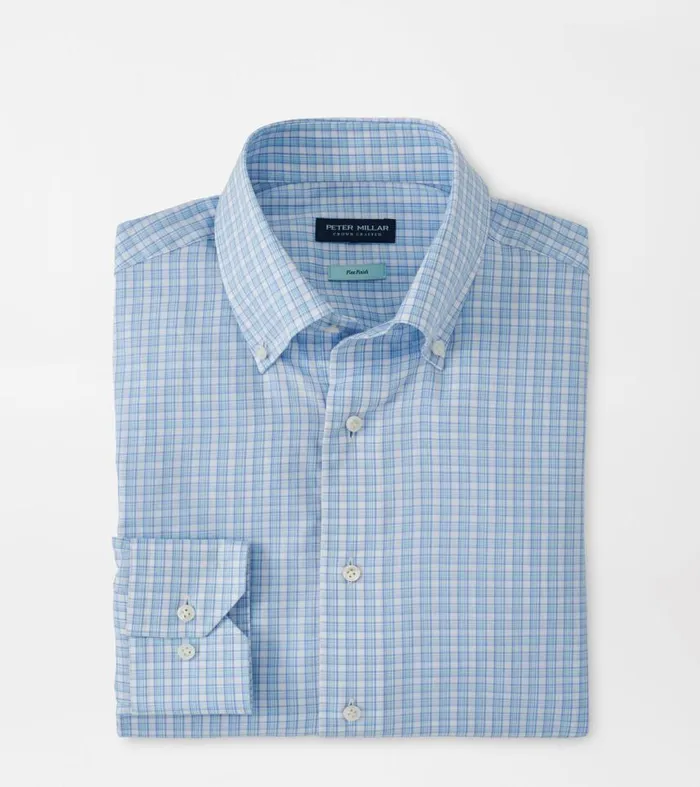 Mens Seawell Cotton Sport Shirt Turquoise Peter Millar Sport Shirts