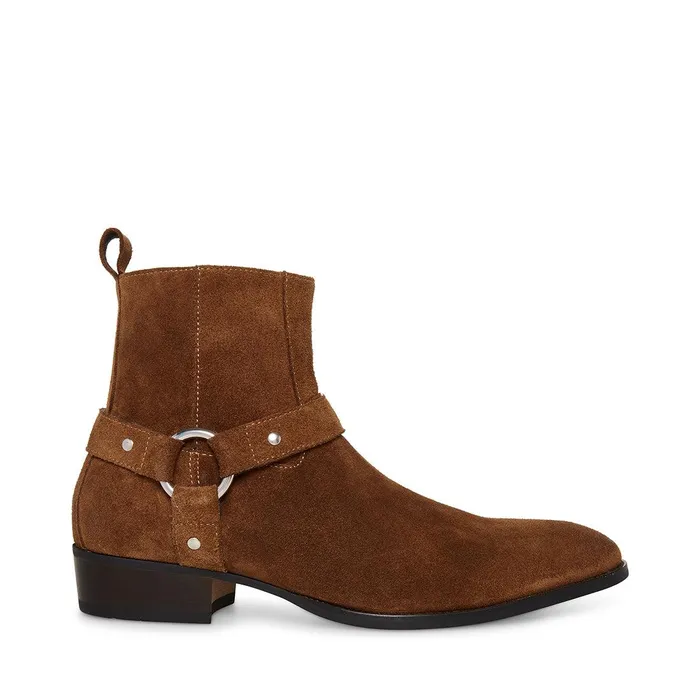 Mens Steve Madden Boots Dash Cognac Suede