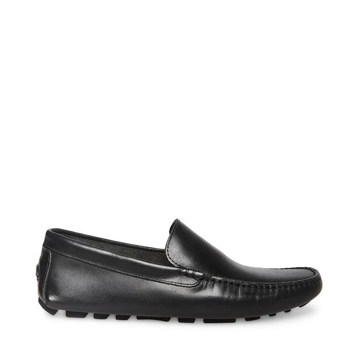 Mens Steve Madden Loafers Bergamo Black Leather
