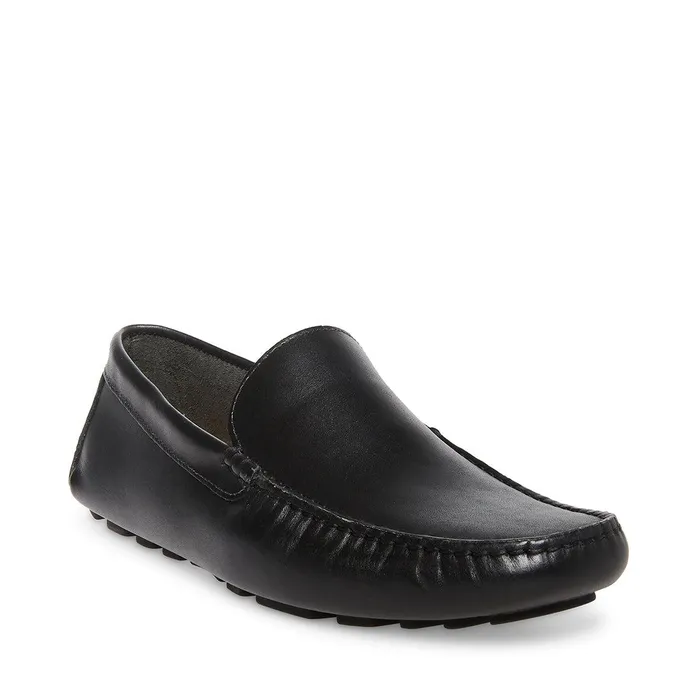 Mens Steve Madden Loafers Bergamo Black Leather Mens Steve Madden Loafers Bergamo Black Leather