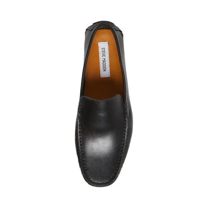 Mens Steve Madden Loafers Bergamo Black Leather Mens Steve Madden Loafers Bergamo Black Leather