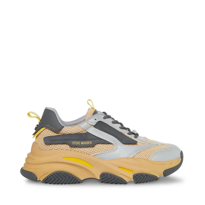 Mens Steve Madden Sneakers Possess Gold Multi