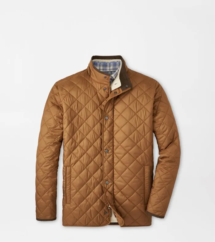 Mens Suffolk Quilted Travel Coat Turbinado Peter Millar Jackets and Coats