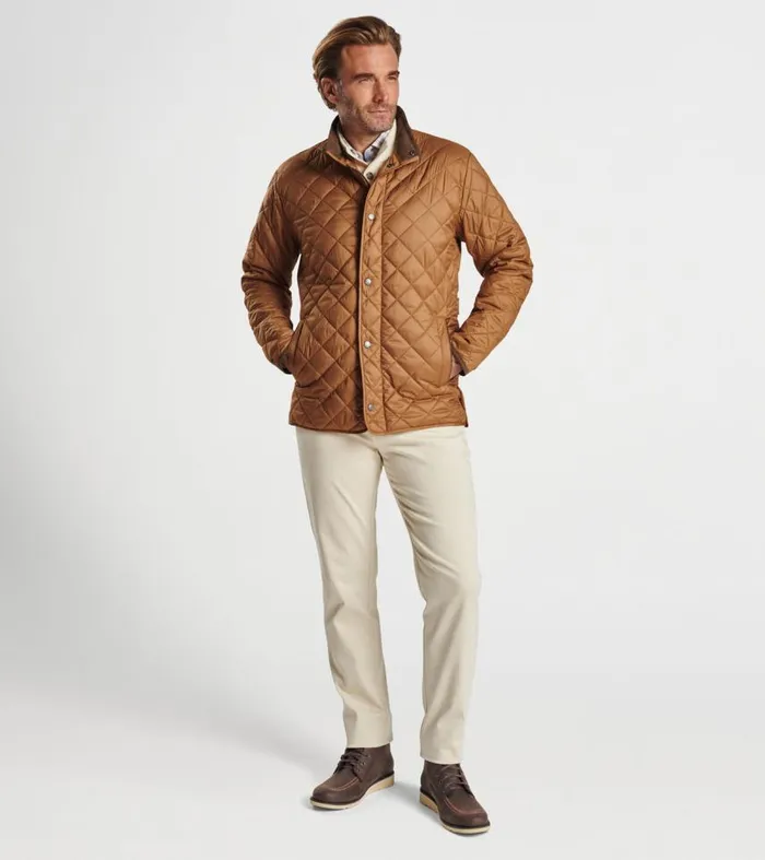 Mens Suffolk Quilted Travel Coat Turbinado Peter Millar Jackets and Coats Mens Suffolk Quilted Travel Coat Turbinado Peter Millar Jackets and Coats