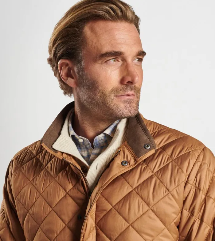 Mens Suffolk Quilted Travel Coat Turbinado Peter Millar Jackets and Coats Mens Suffolk Quilted Travel Coat Turbinado Peter Millar Jackets and Coats