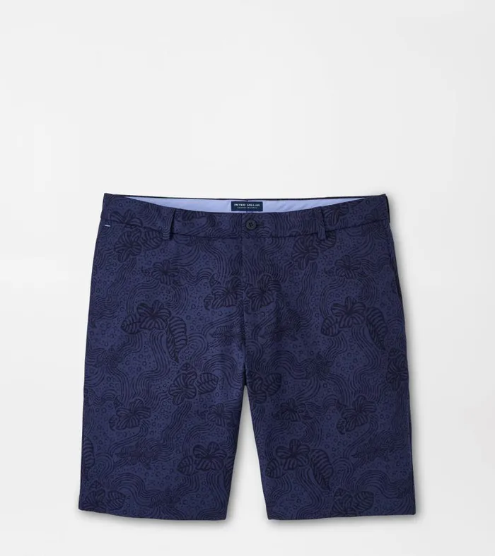 Mens Surge Oakland Floral Performance Short Navy Peter Millar Shorts