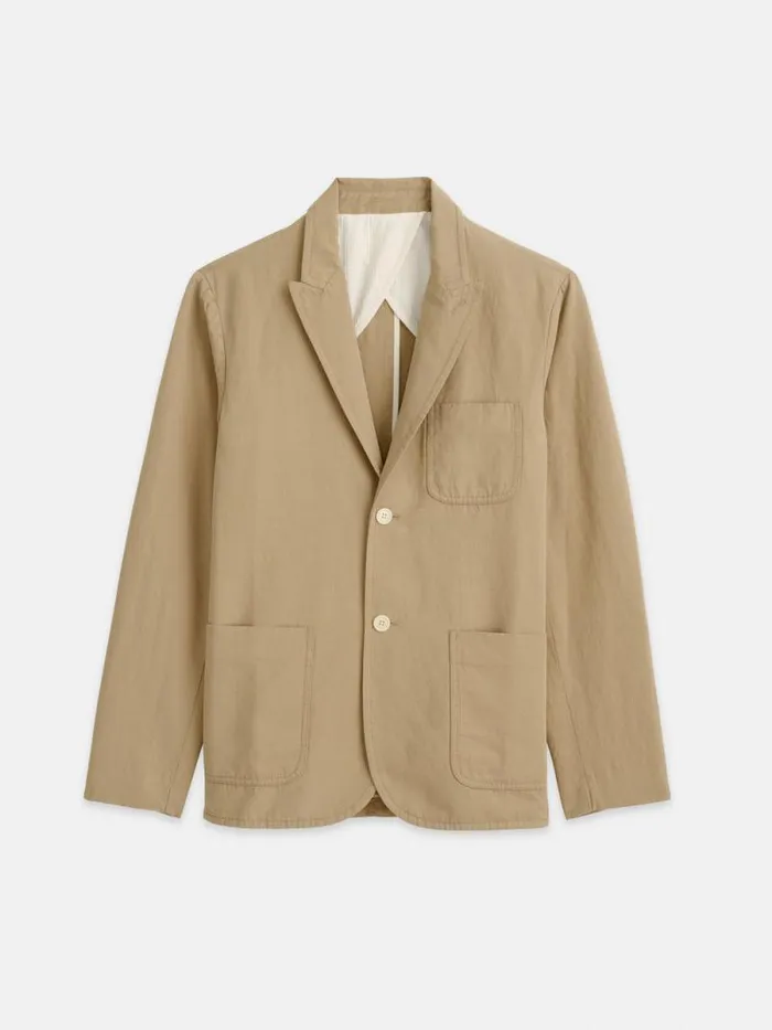Mercer Blazer In Cotton Linen Khaki Men Alex Mill Suiting Blazers