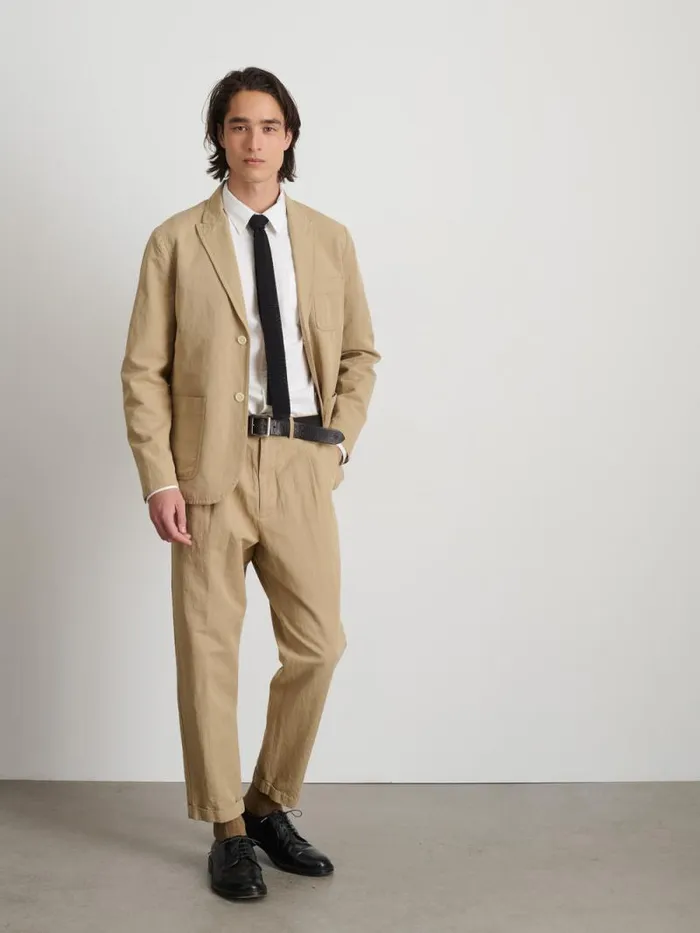 Mercer Blazer In Cotton Linen Khaki Men Alex Mill Suiting Blazers