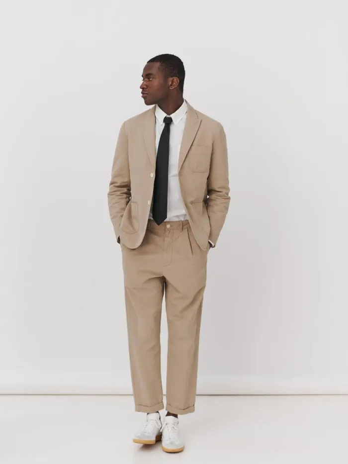 Mercer Blazer In Cotton Linen Khaki Men Alex Mill Suiting Blazers