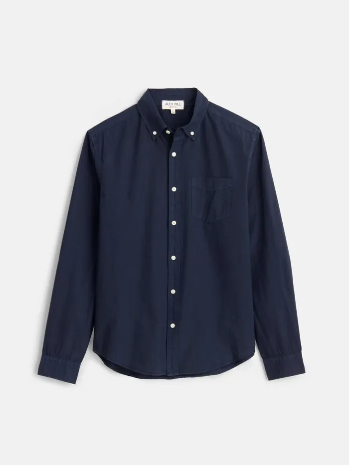 Mill Shirt In Cotton Poplin Dark Navy Men Alex Mill Shirts