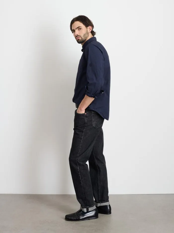 Mill Shirt In Cotton Poplin Dark Navy Men Alex Mill Shirts