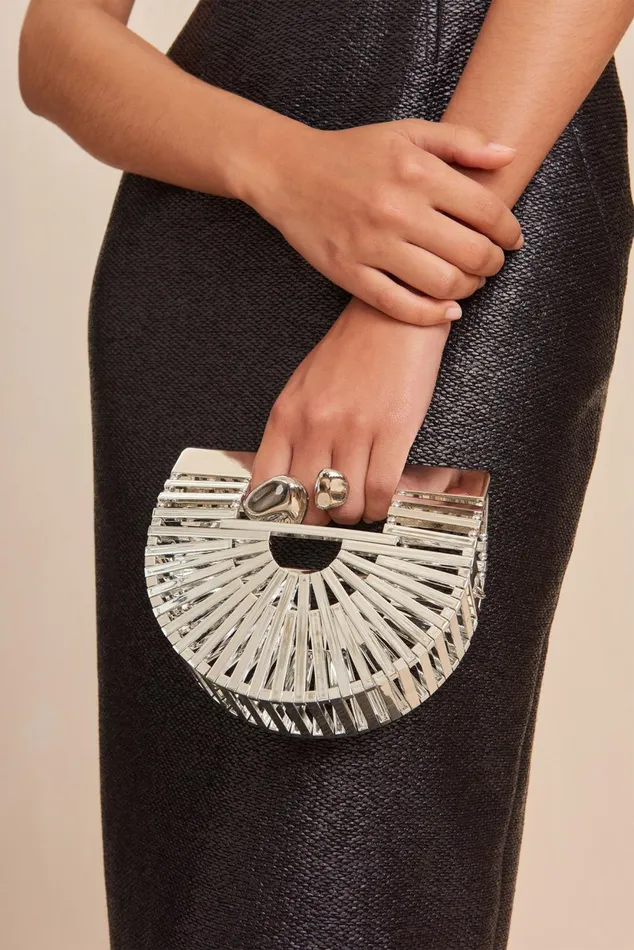 Mini Bags Women Cult Gaia GAIAS ARK NANO CROSSBODY BAG 8211 SHINY SILVER Mini Bags Women Cult Gaia GAIAS ARK NANO CROSSBODY BAG 8211 SHINY SILVER