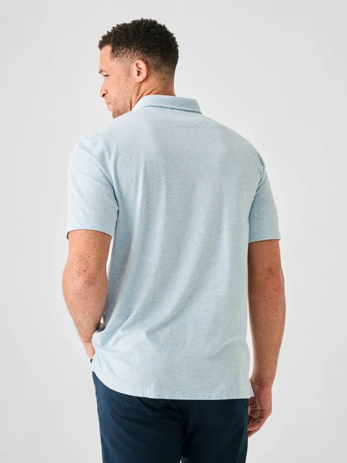 Movement ShortSleeve Polo Tall 8211 Cardiff Blue Heather Cardiff Blue Heather Women Faherty Overalls and Jumpsuits