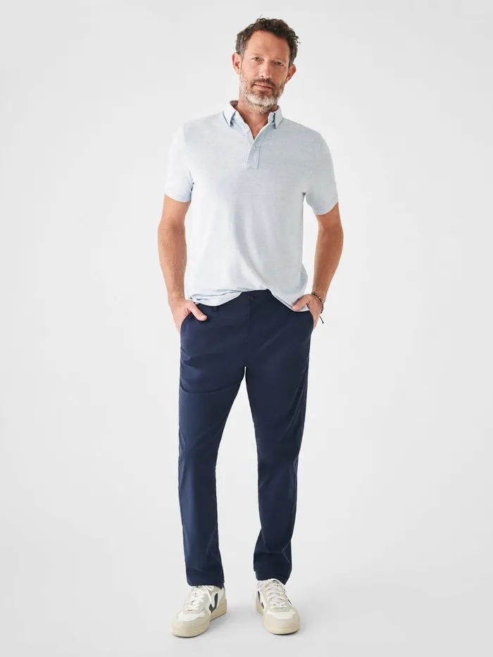 Movement ShortSleeve Polo Tall 8211 Cardiff Blue Heather Cardiff Blue Heather Women Faherty Overalls and Jumpsuits