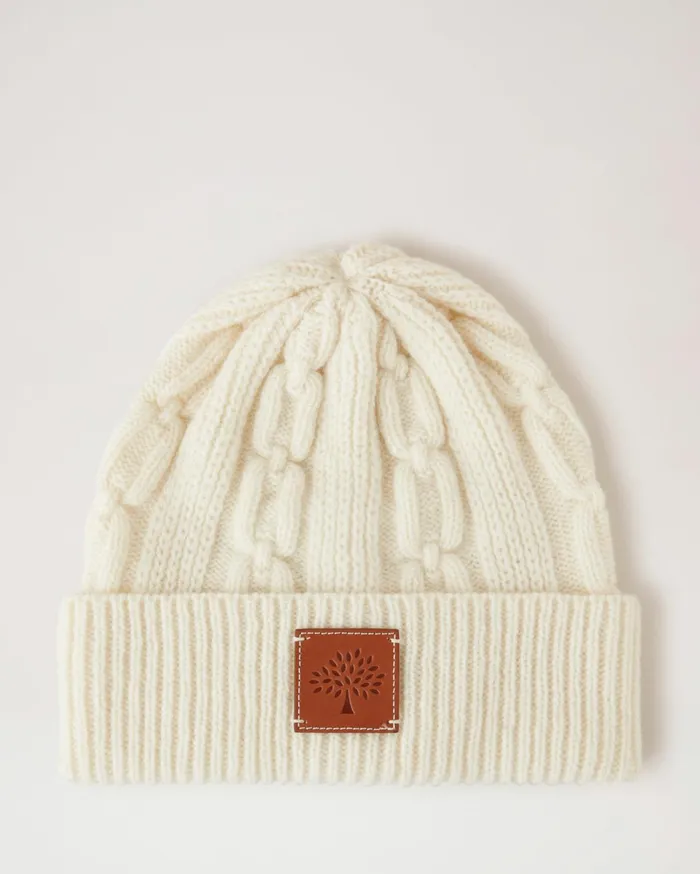Mulberry Softie Chain Cable Beanie Women Hats and Gloves