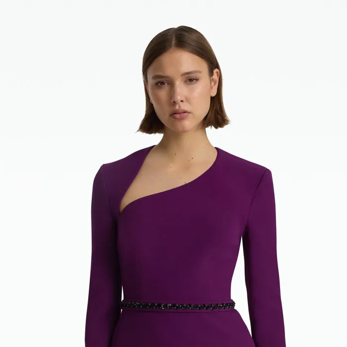 Nadia Currant Top With Embroidered Belt Women Safiyaa Tops