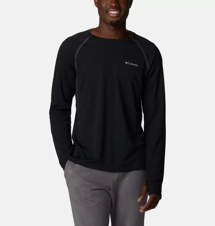Narrows Pointe Long Sleeve Shirt Black City Grey Mens Columbia Sportswear Long Sleeve