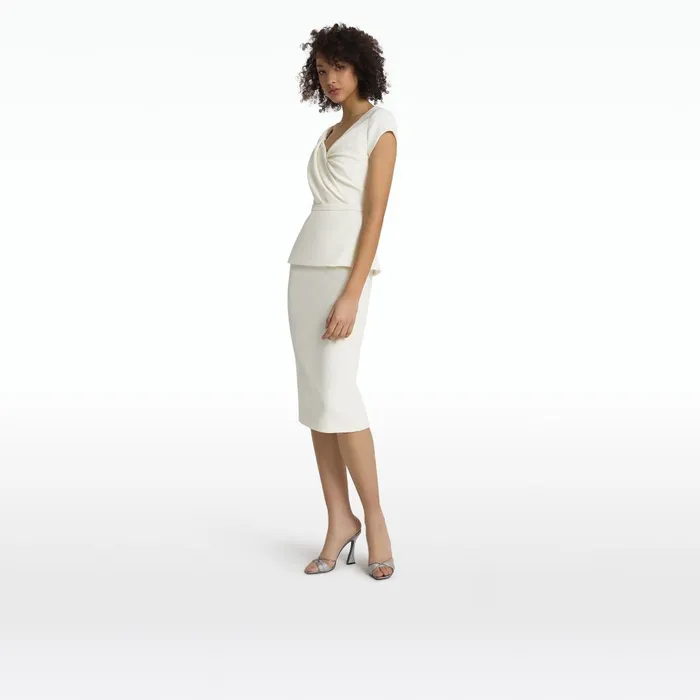 Nuvalle Ivory Midi Dress Women Safiyaa Dresses
