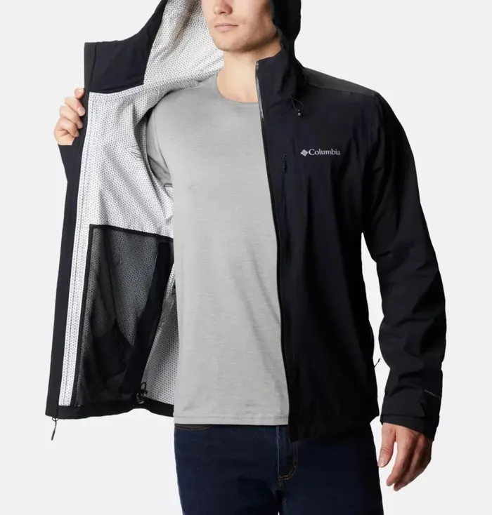 OmniTech AmpliDry Rain Shell Jacket Black Mens Columbia Sportswear Rain