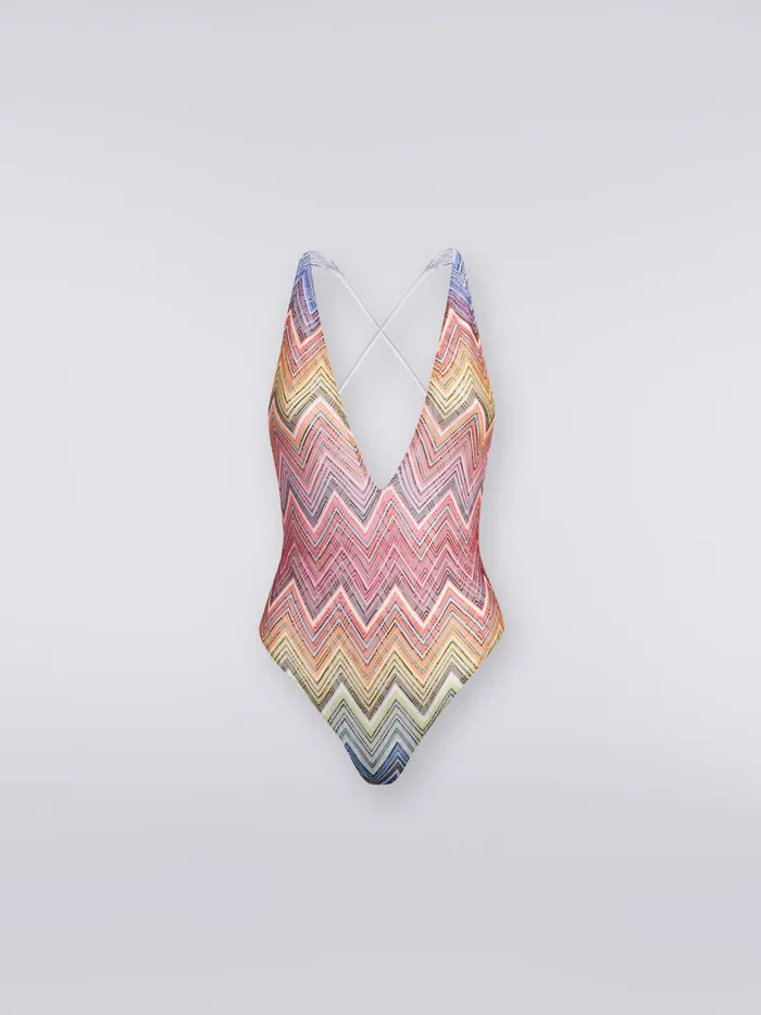 OnePiece Swimming Costume In Zigzag Print Fabric Multicoloured Women Missoni Swimsuits