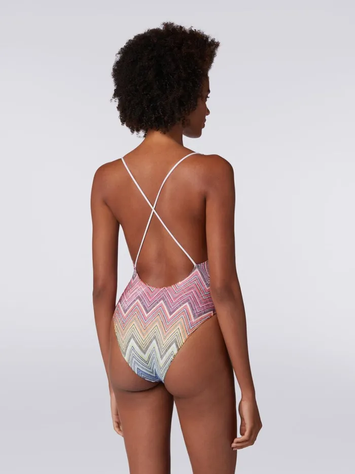 OnePiece Swimming Costume In Zigzag Print Fabric Multicoloured Women Missoni Swimsuits
