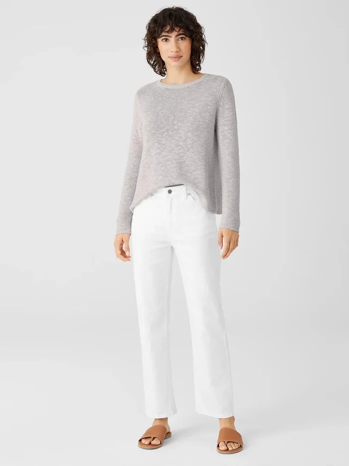 Organic Cotton Denim Straight Ankle Jean White Women Eileen Fisher Denim