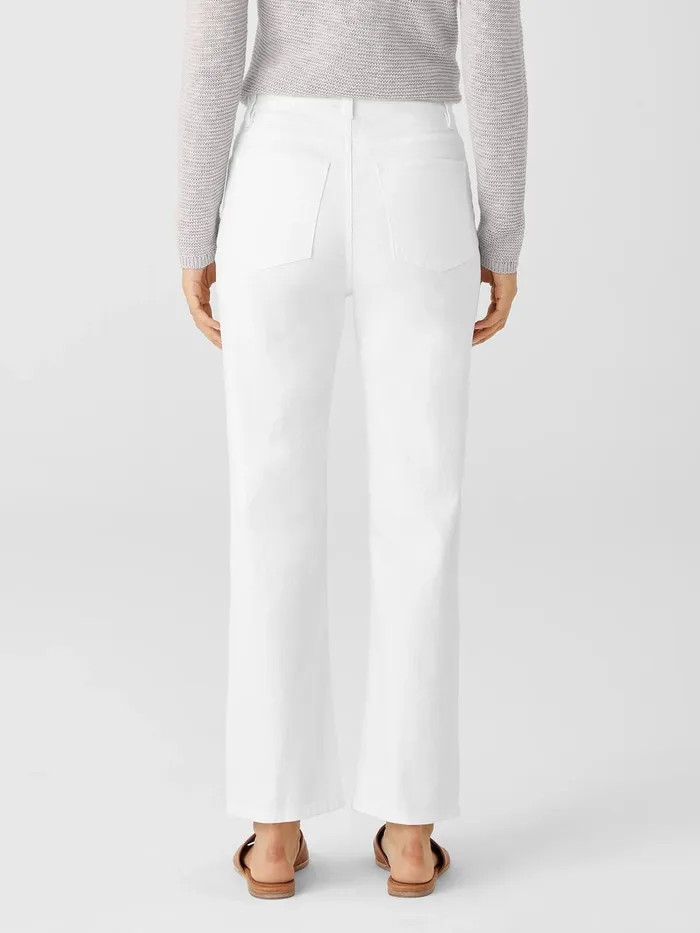 Organic Cotton Denim Straight Ankle Jean White Women Eileen Fisher Denim