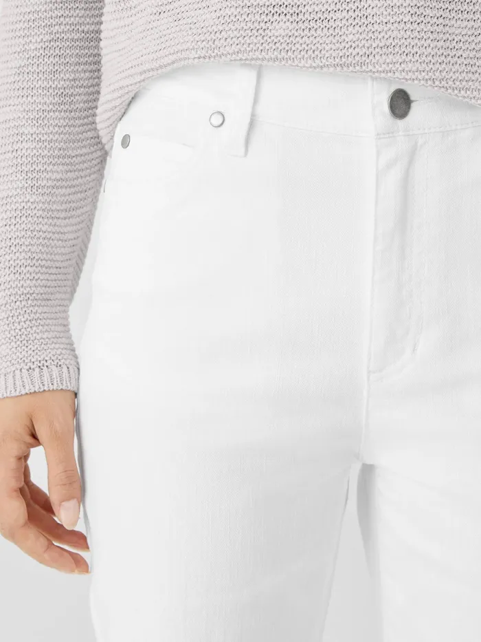 Organic Cotton Denim Straight Ankle Jean White Women Eileen Fisher Denim