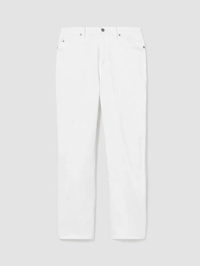Organic Cotton Denim Straight Ankle Jean White Women Eileen Fisher Denim
