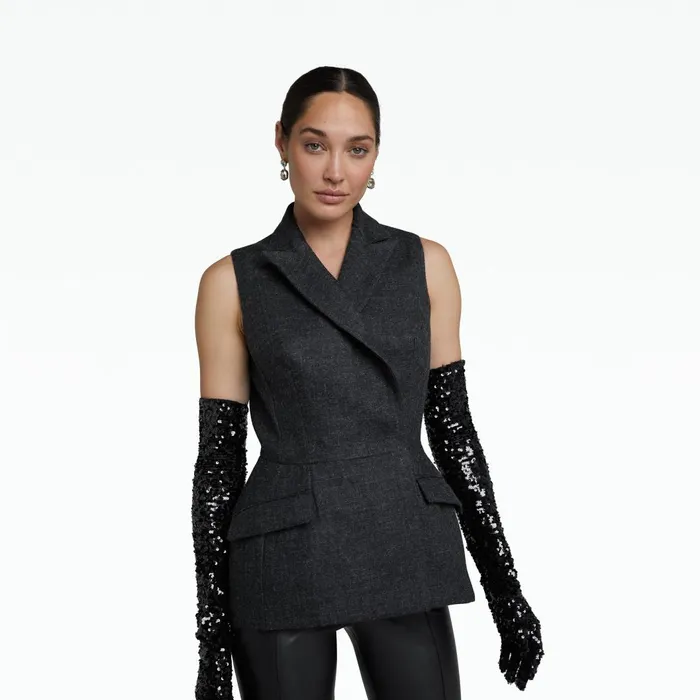 Orlaith Speckled Grey Jacket Women Safiyaa Jackets and Coats