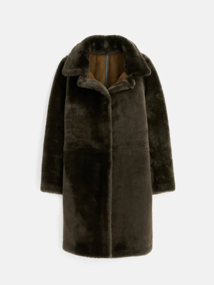 Owen Barry X Alex Mill Shearling Dorset Coat Women Alex Mill Jackets Outerwear
