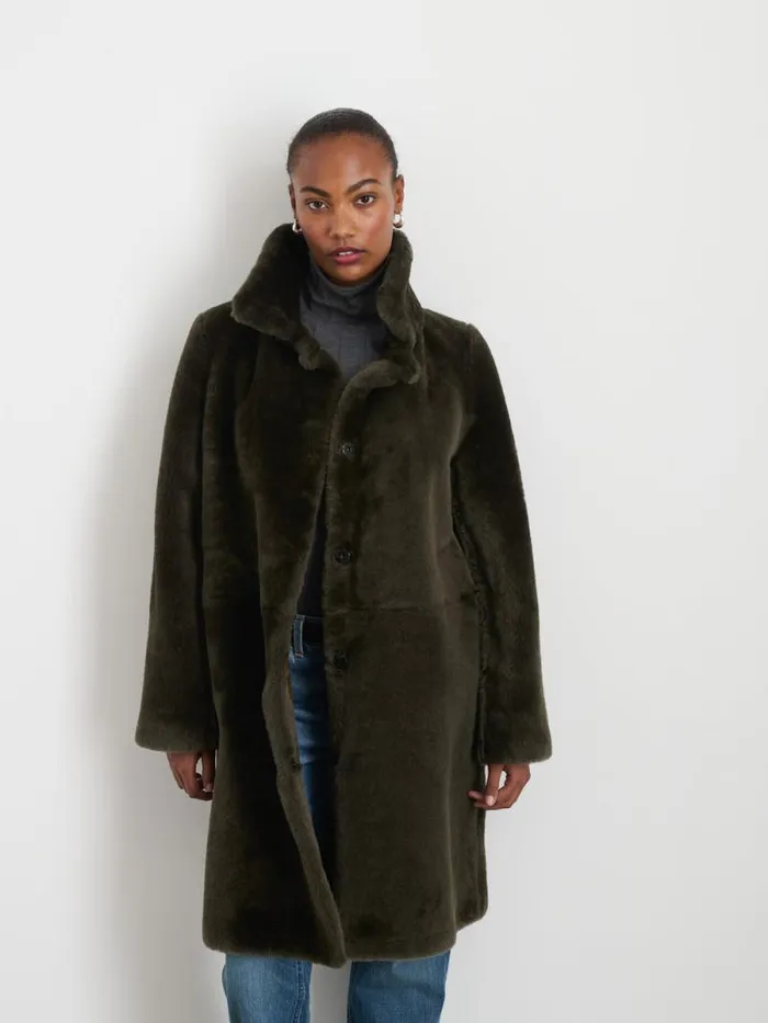 Owen Barry X Alex Mill Shearling Dorset Coat Women Alex Mill Jackets Outerwear