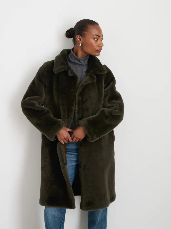 Owen Barry X Alex Mill Shearling Dorset Coat Women Alex Mill Jackets Outerwear