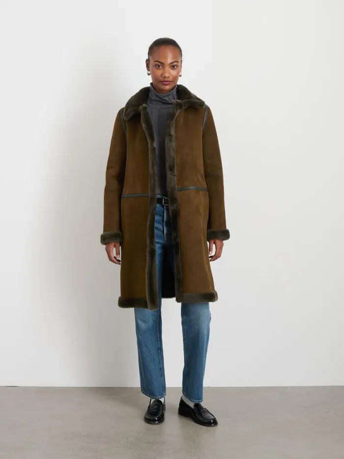 Owen Barry X Alex Mill Shearling Dorset Coat Women Alex Mill Jackets Outerwear