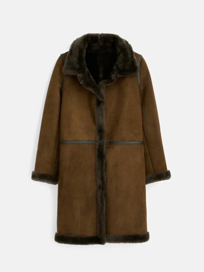 Owen Barry X Alex Mill Shearling Dorset Coat Women Alex Mill Jackets Outerwear