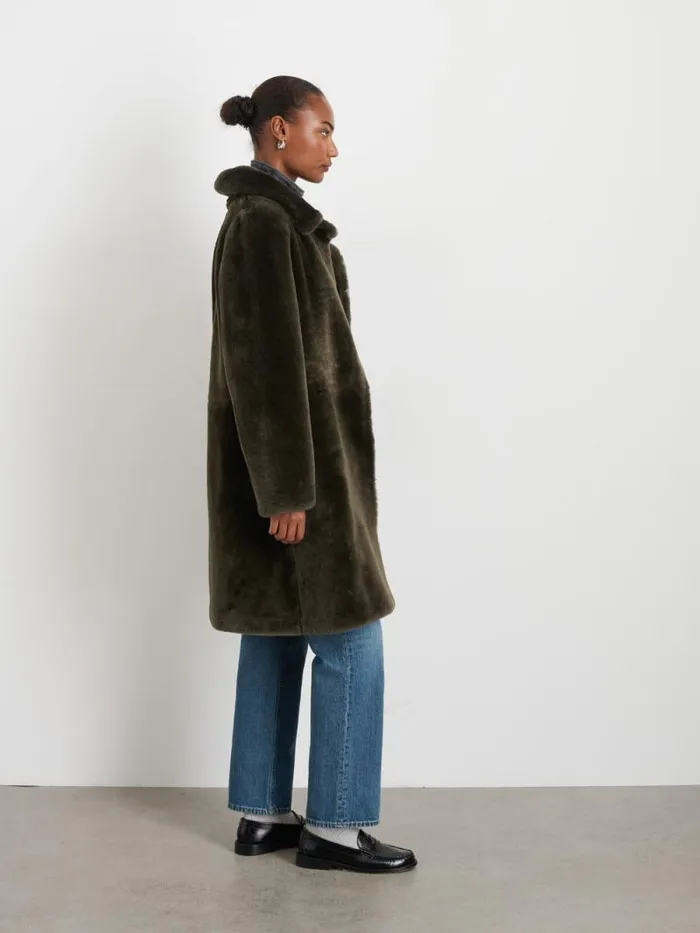 Owen Barry X Alex Mill Shearling Dorset Coat Women Alex Mill Jackets Outerwear