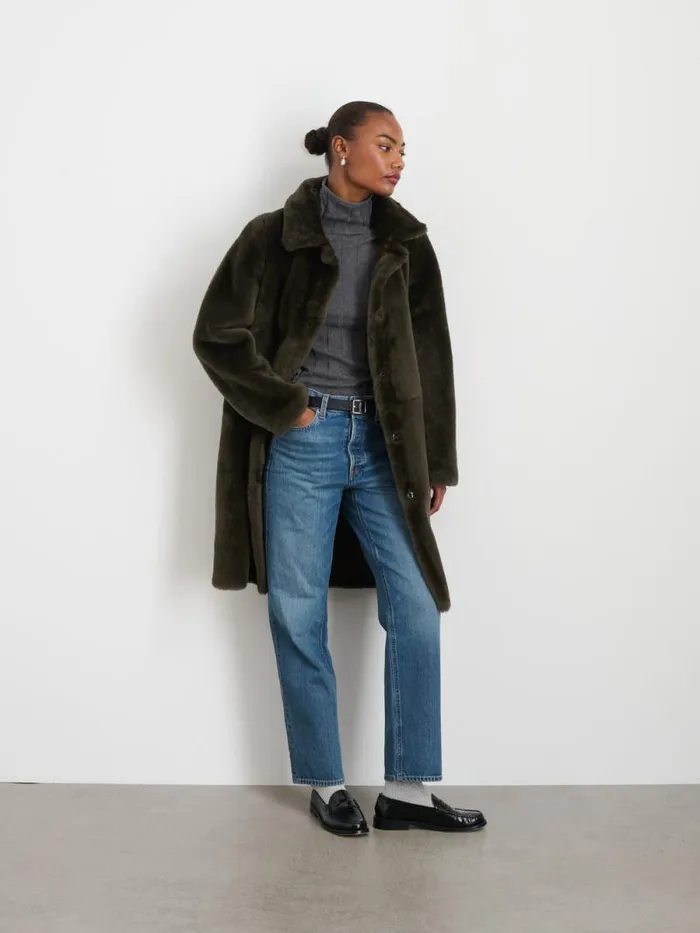 Owen Barry X Alex Mill Shearling Dorset Coat Women Alex Mill Jackets Outerwear