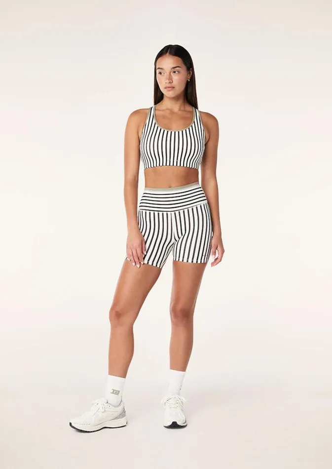 PE Nation Shorts Women STELLAR 5034 BIKE SHORT IN WHISPER WHITE STRIPE