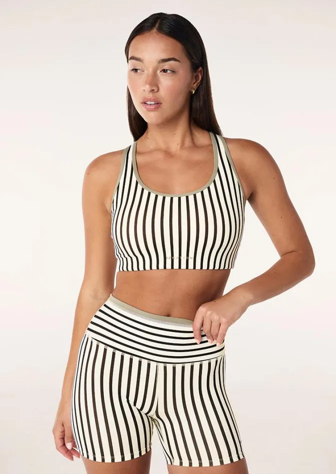 PE Nation Shorts Women STELLAR 5034 BIKE SHORT IN WHISPER WHITE STRIPE PE Nation Shorts Women STELLAR 5034 BIKE SHORT IN WHISPER WHITE STRIPE
