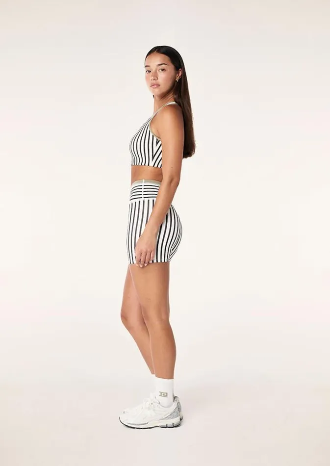 PE Nation Shorts Women STELLAR 5034 BIKE SHORT IN WHISPER WHITE STRIPE PE Nation Shorts Women STELLAR 5034 BIKE SHORT IN WHISPER WHITE STRIPE