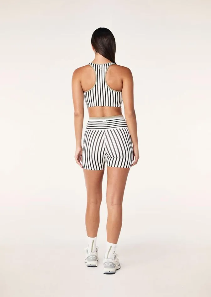 PE Nation Shorts Women STELLAR 5034 BIKE SHORT IN WHISPER WHITE STRIPE PE Nation Shorts Women STELLAR 5034 BIKE SHORT IN WHISPER WHITE STRIPE