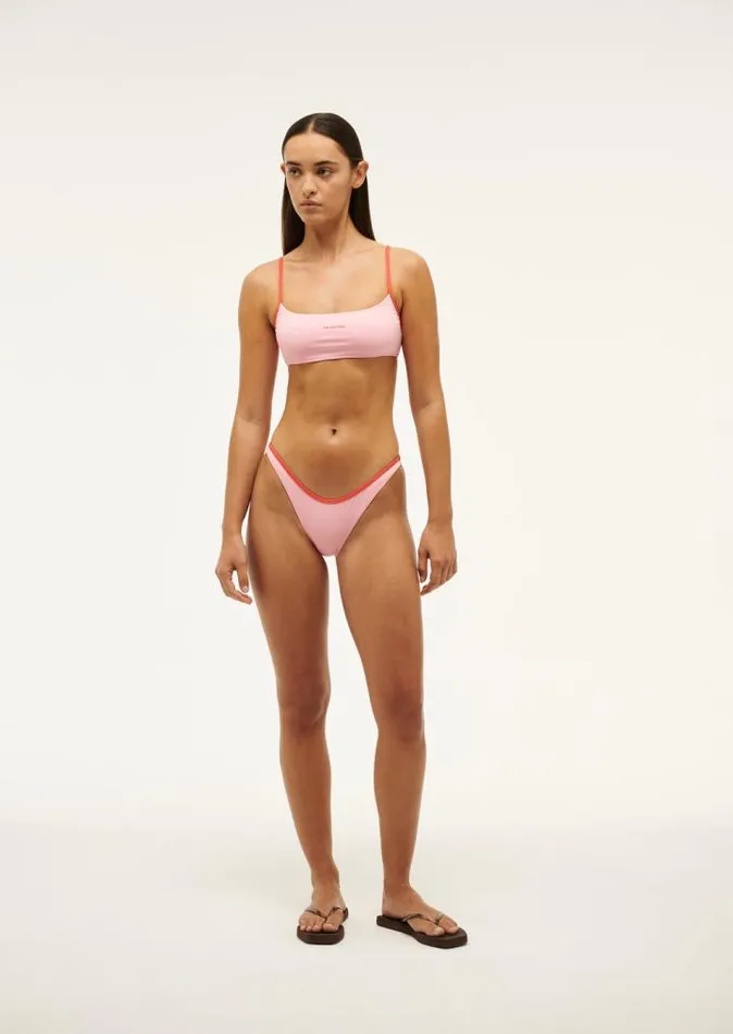 PE Nation Swimwear Women OCEANSIDE BIKINI BOTTOM IN CANDY PINK