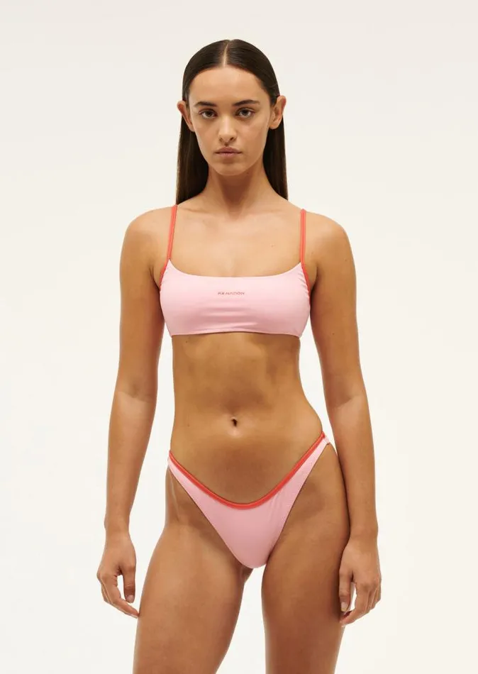 PE Nation Swimwear Women OCEANSIDE BIKINI BOTTOM IN CANDY PINK PE Nation Swimwear Women OCEANSIDE BIKINI BOTTOM IN CANDY PINK